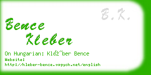 bence kleber business card